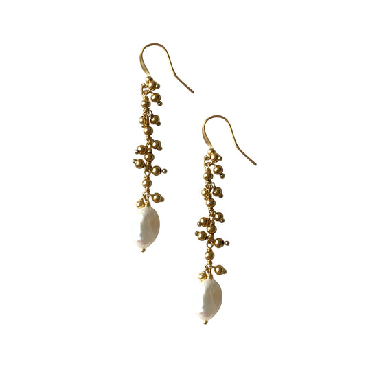 IBU Jewels Ohrringe Gold Drop Pearl EQ01