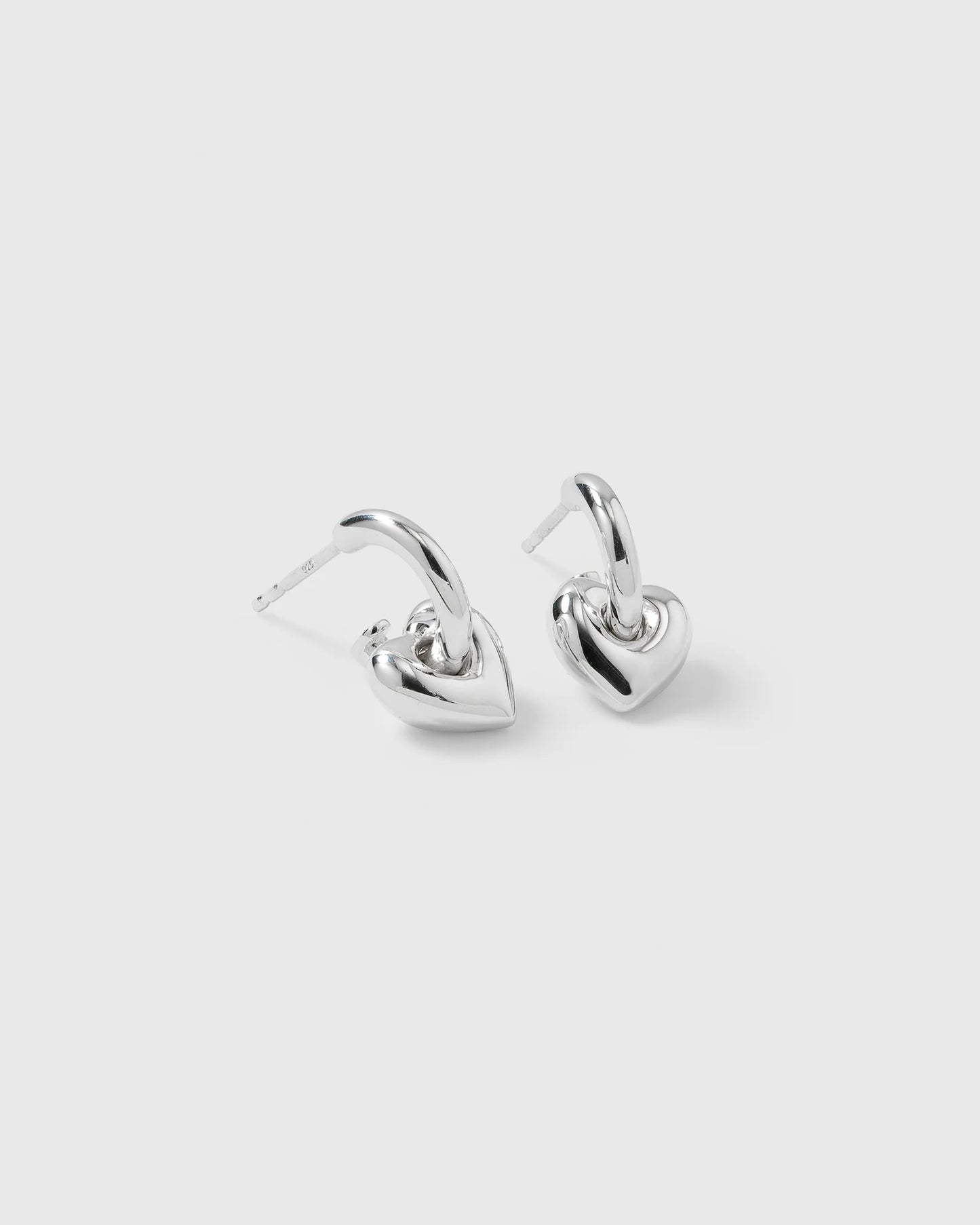 SYSTER P Ohrringe La La Love Fat Heart Sterlingsilber