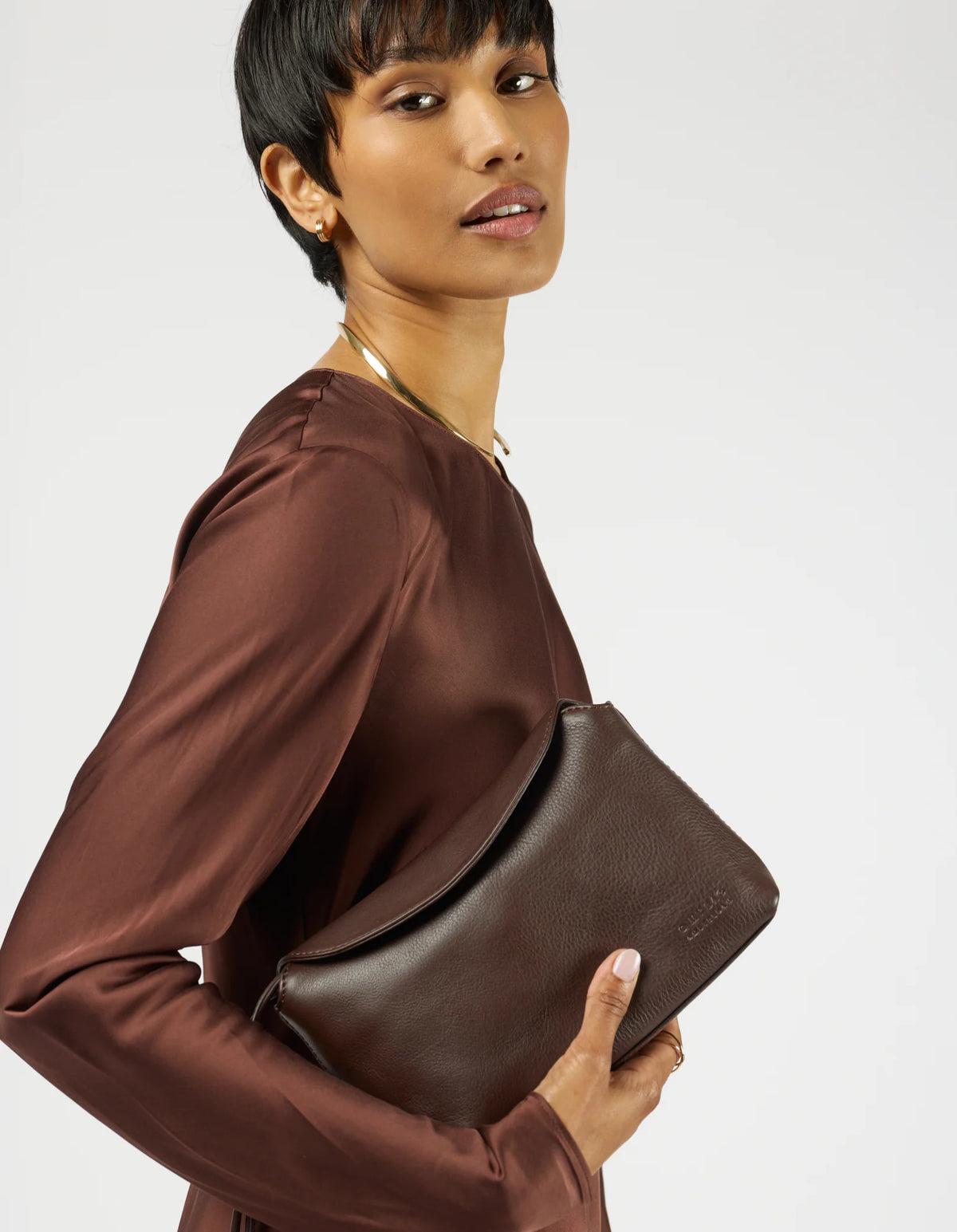 O MY BAG Bag Handtasche Sienna Mini aus Leder - Chocolate