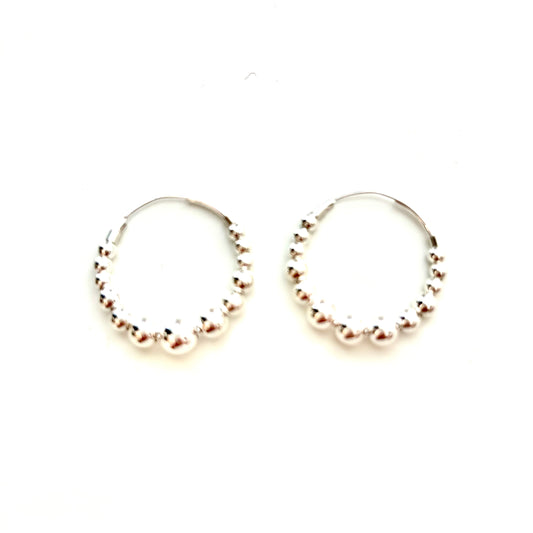 GNOES AMSTERDAM Creolen Beaded Hoop Silber