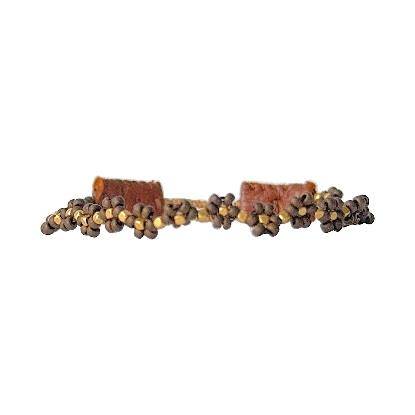 IBU JEWELS Armband Cap Flower Bronze GI06