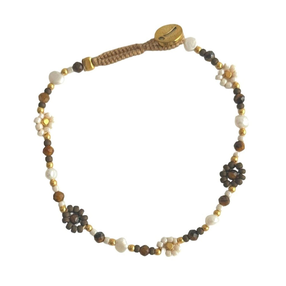 IBU JEWELS Armband Lulu Flower Bronze GO06