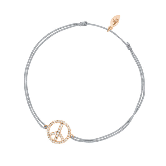 LEAF Glücksarmband Peace grau mit Zirkonia Rosegold