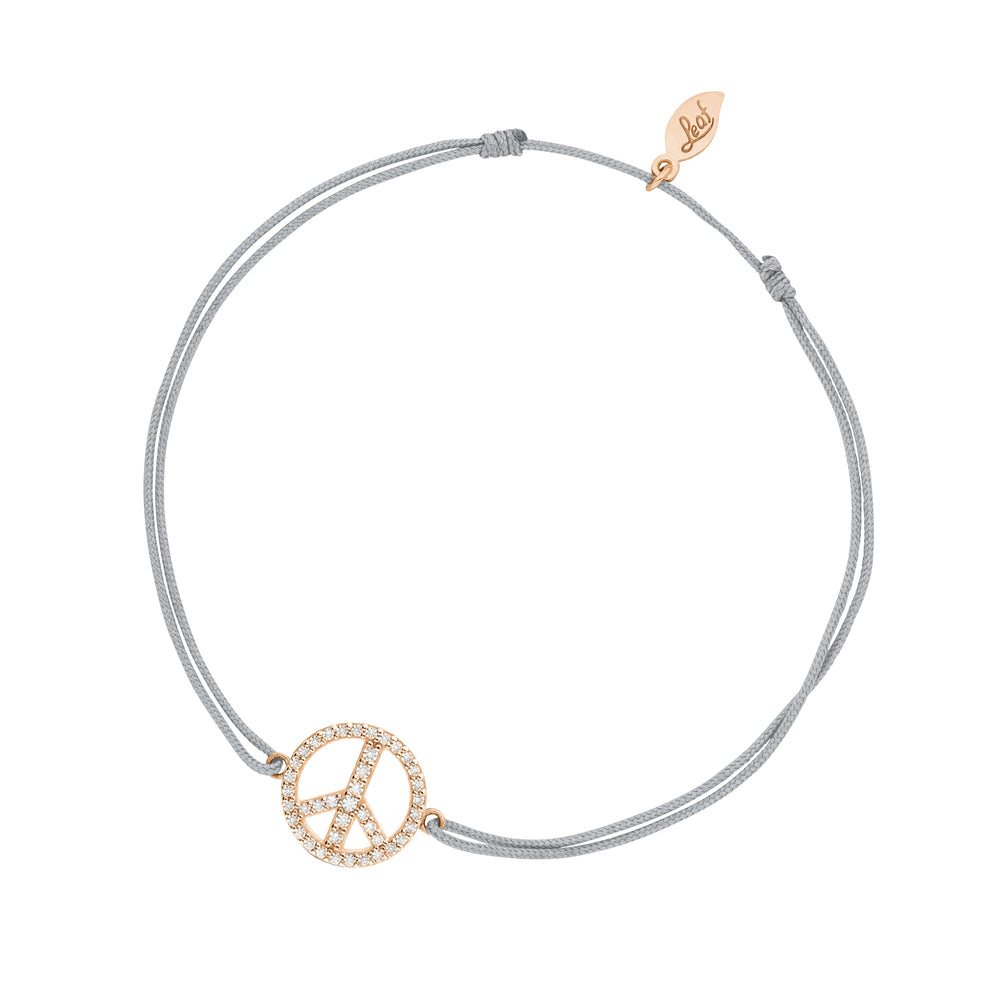 LEAF Glücksarmband Peace grau mit Zirkonia Rosegold