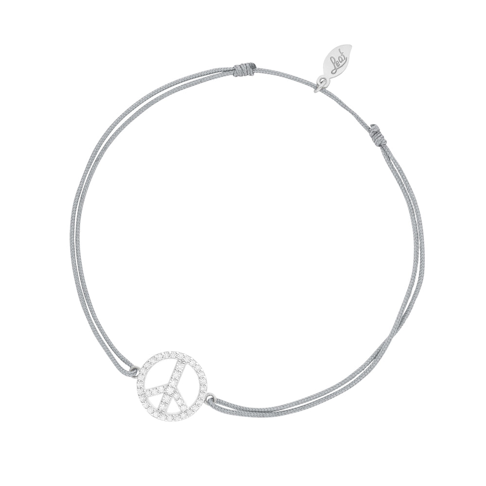 LEAF Glücksarmband Peace grau mit Zirkonia Sterlingsilber