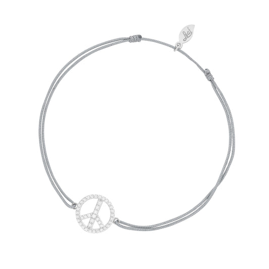 LEAF Glücksarmband Peace grau mit Zirkonia Sterlingsilber