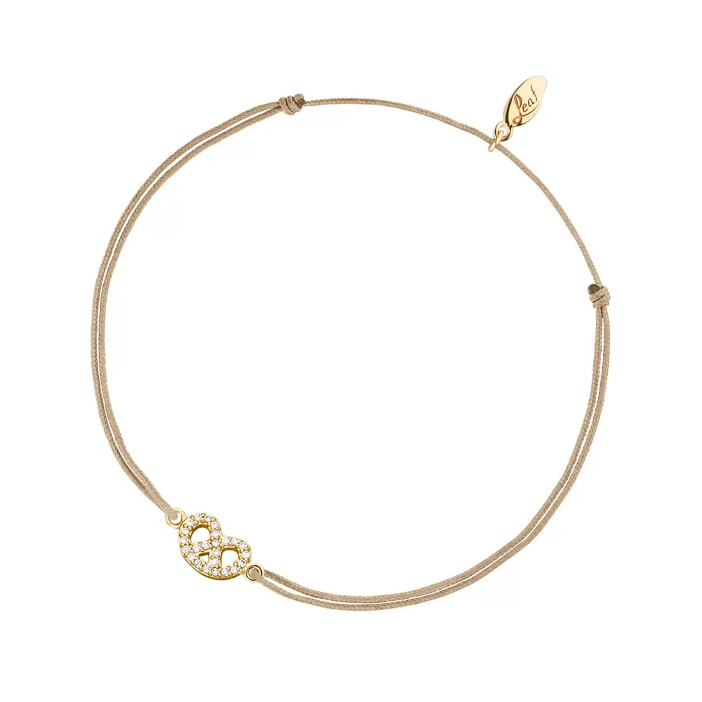 LEAF Glücksarmband Brezn mit Zirkonia Gelbgold