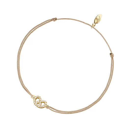 LEAF Glücksarmband Brezn mit Zirkonia Gelbgold