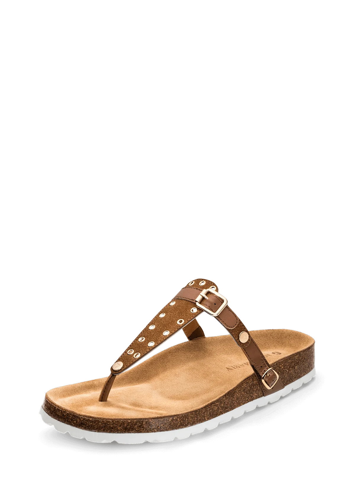 HEY MARLY Zehentrenner Topping Eyelet Classic Cognac