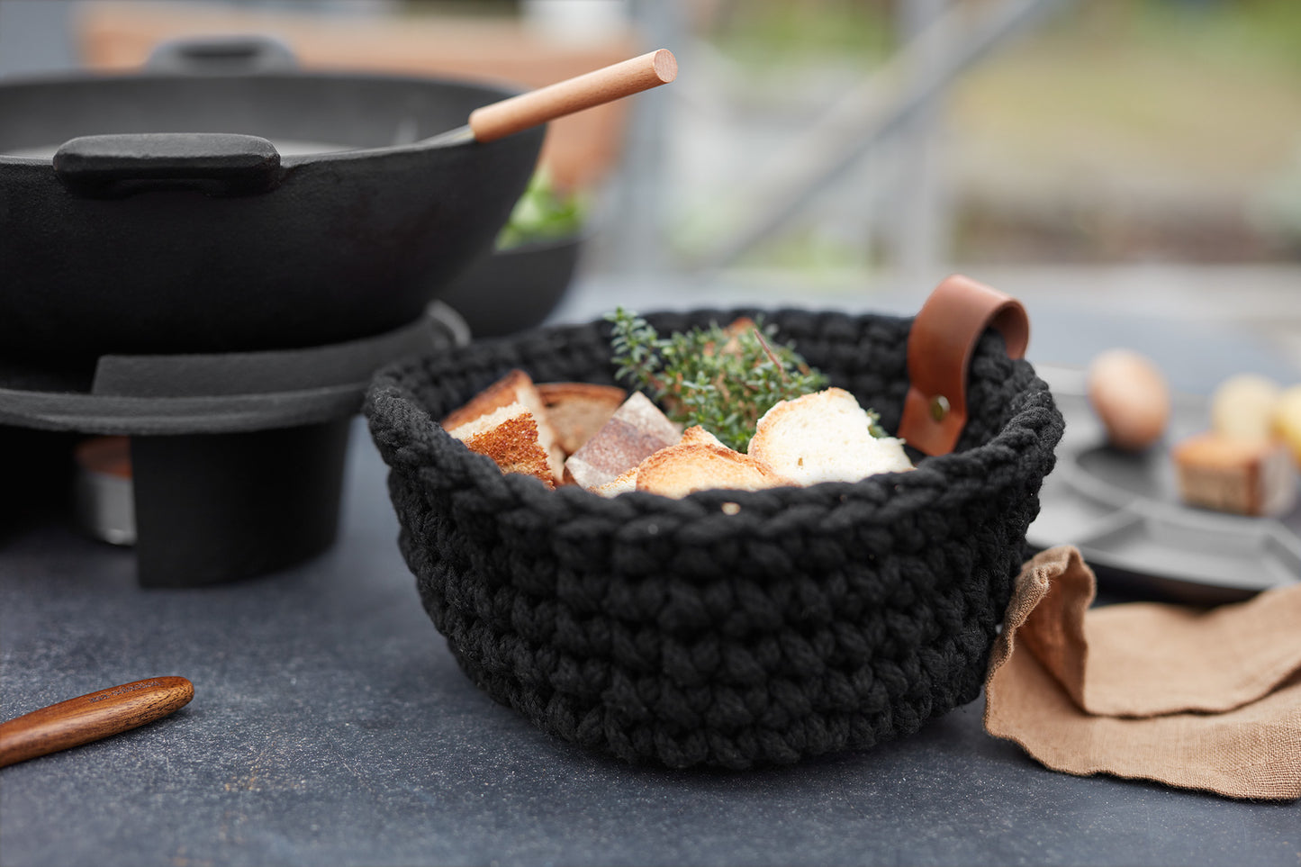 ASA SELECTION Häkelkorb Black in 3 Größen