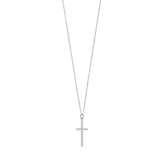 LEAF Halskette Kreuz mit Zirkonia Sterlingsilber