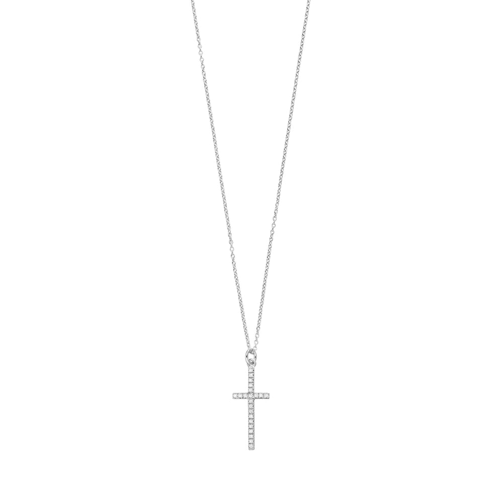 LEAF Halskette Kreuz mit Zirkonia Sterlingsilber