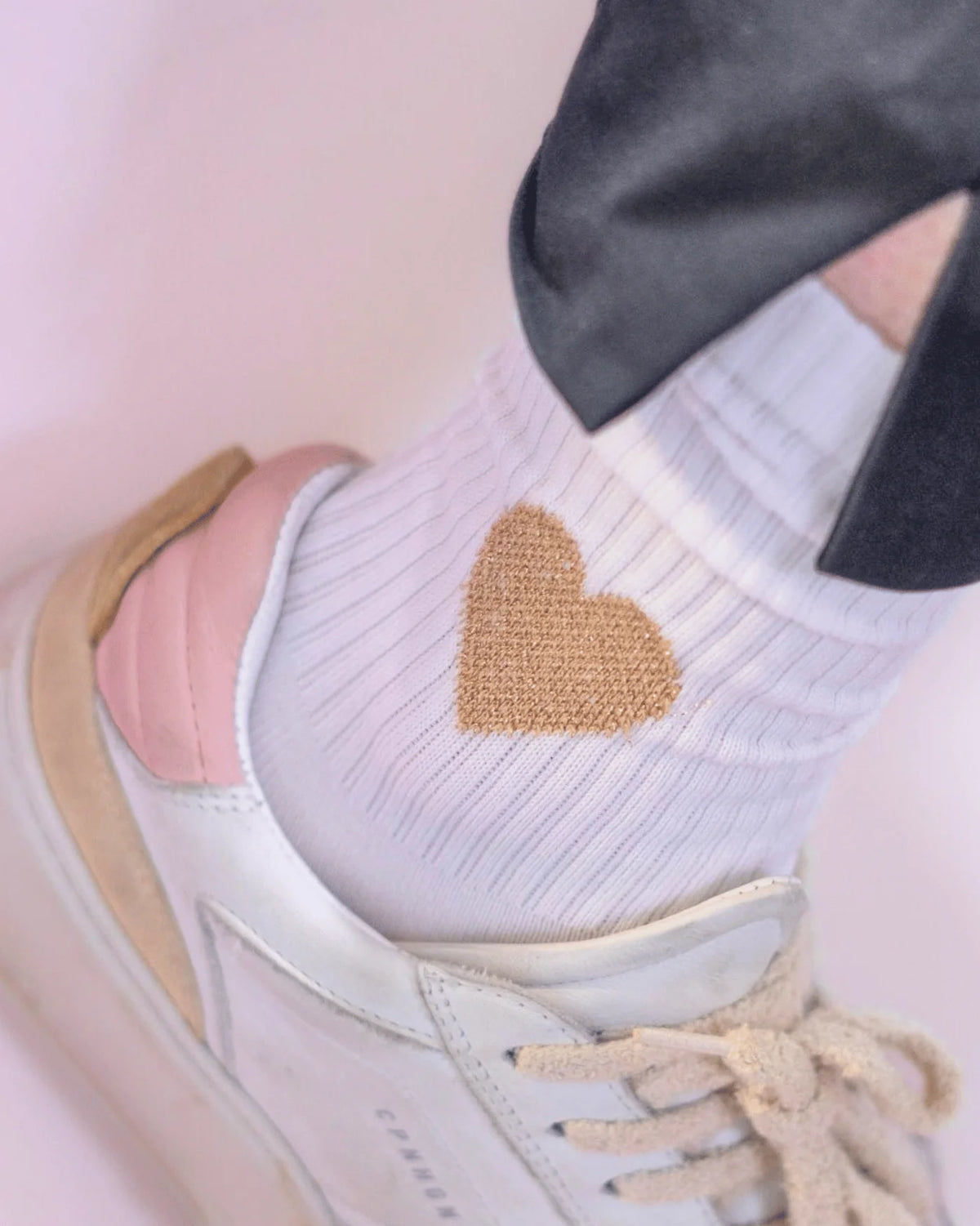 OOLEY Socken Icon Glitter Love Gold