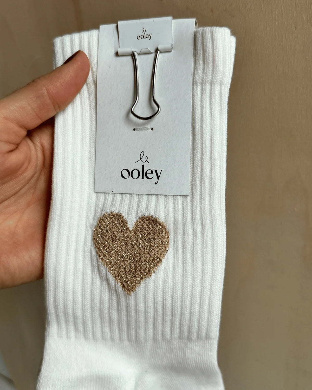 OOLEY Socken Icon Glitter Love Gold