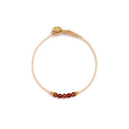 IBU JEWELS Armband Lulu 5 Stones Antique Beige IM01