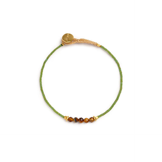 IBU JEWELS Armband Lulu 5 Stones Green IM05