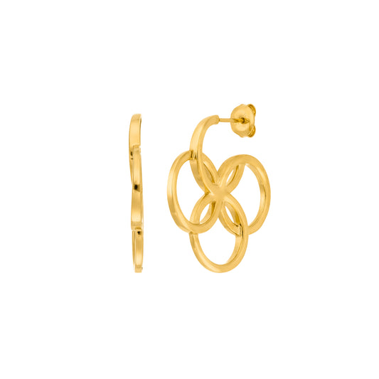 LEAF Creolen Clover Charm Gelbgold
