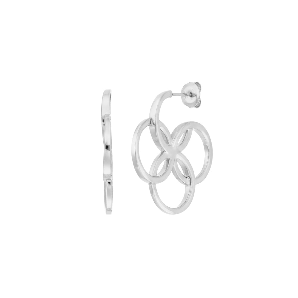 LEAF Creolen Clover Charm Sterlingsilber