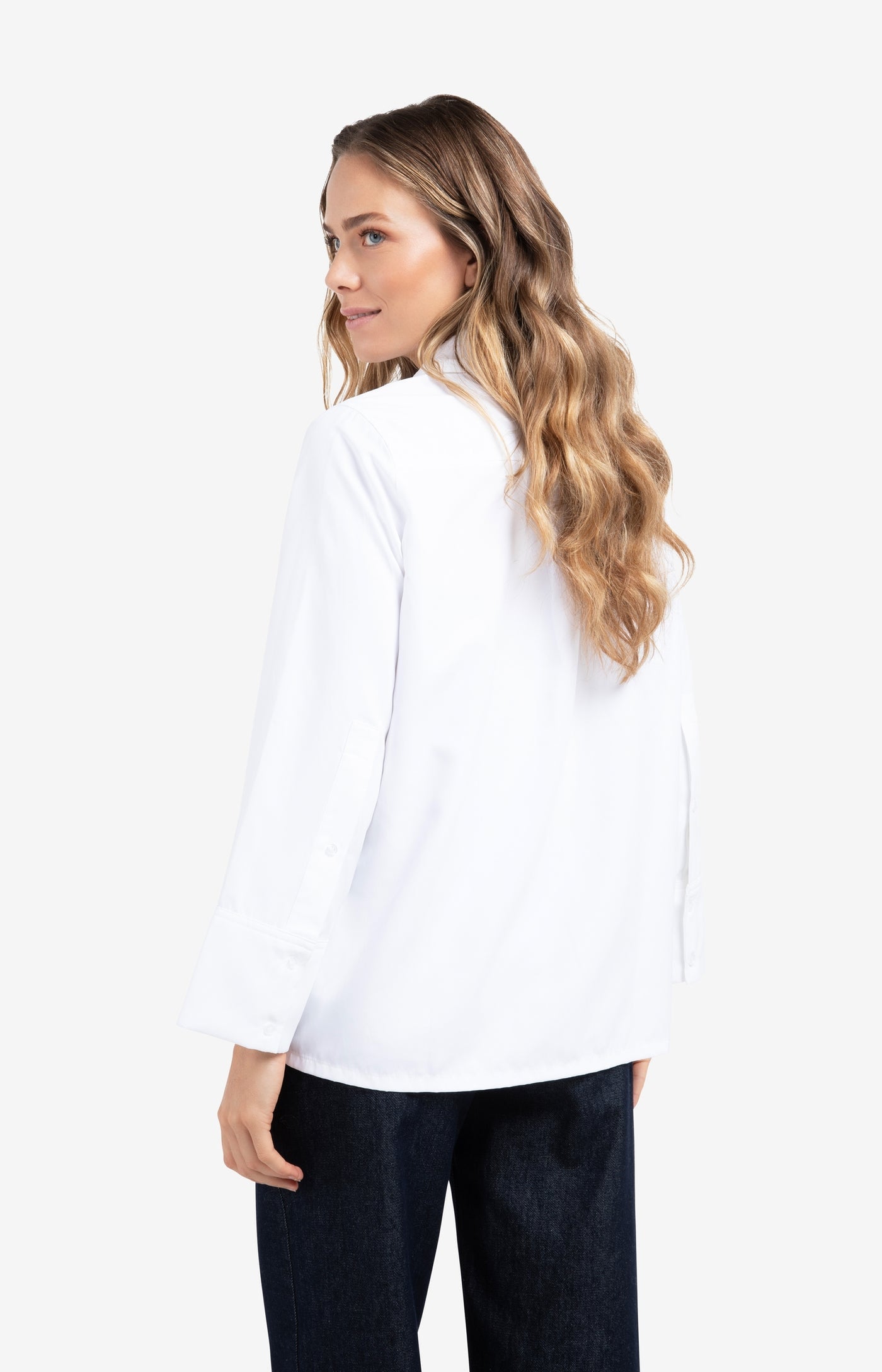 YAYA Bluse mit breiten Manschetten Pure White
