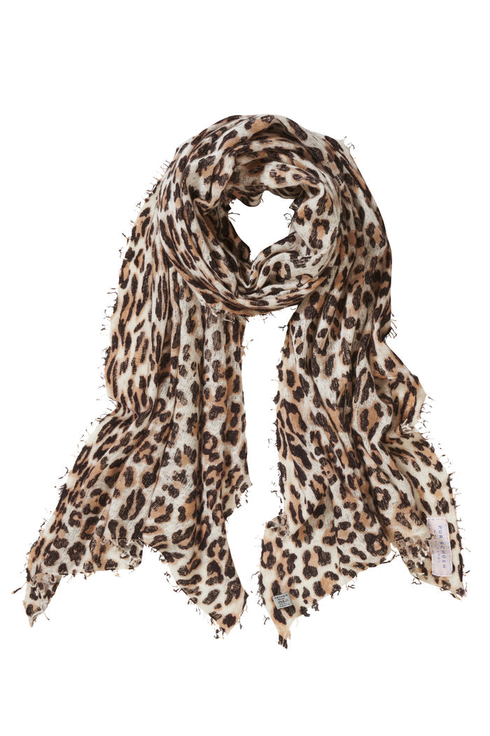PURSCHÖN Pure Cashmere Schal Leo beige-schoko