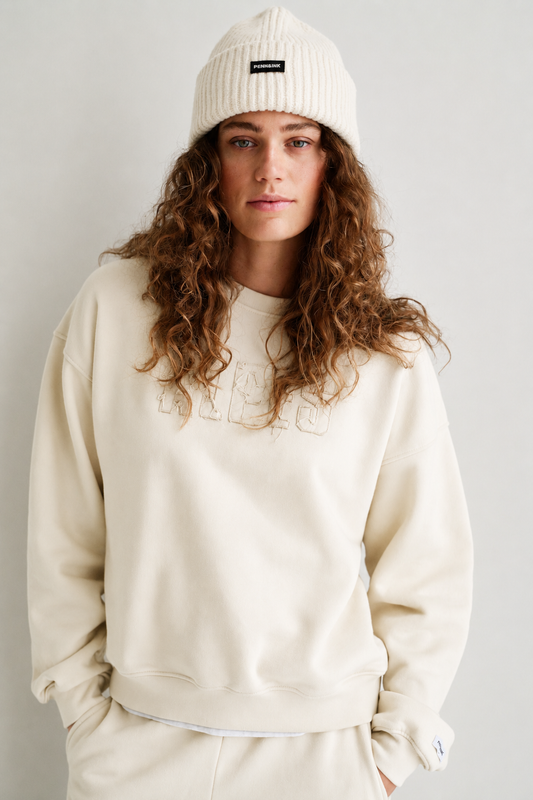 PENN & INK Sweater Alpine Print Ecru