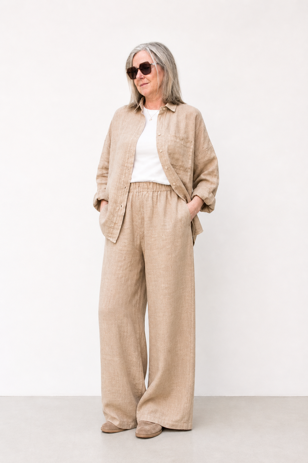 PENN & INK Leinenhose - Tanine