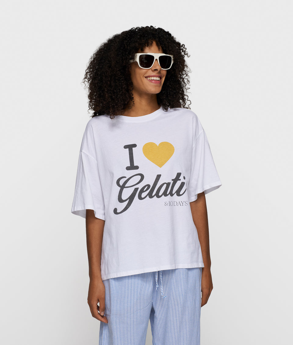 10 DAYS AMSTERDAM Gelati Tee White