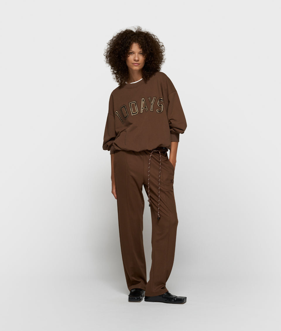 10DAYS AMSTERDAM Tapered Track Pants - Dark Truffle