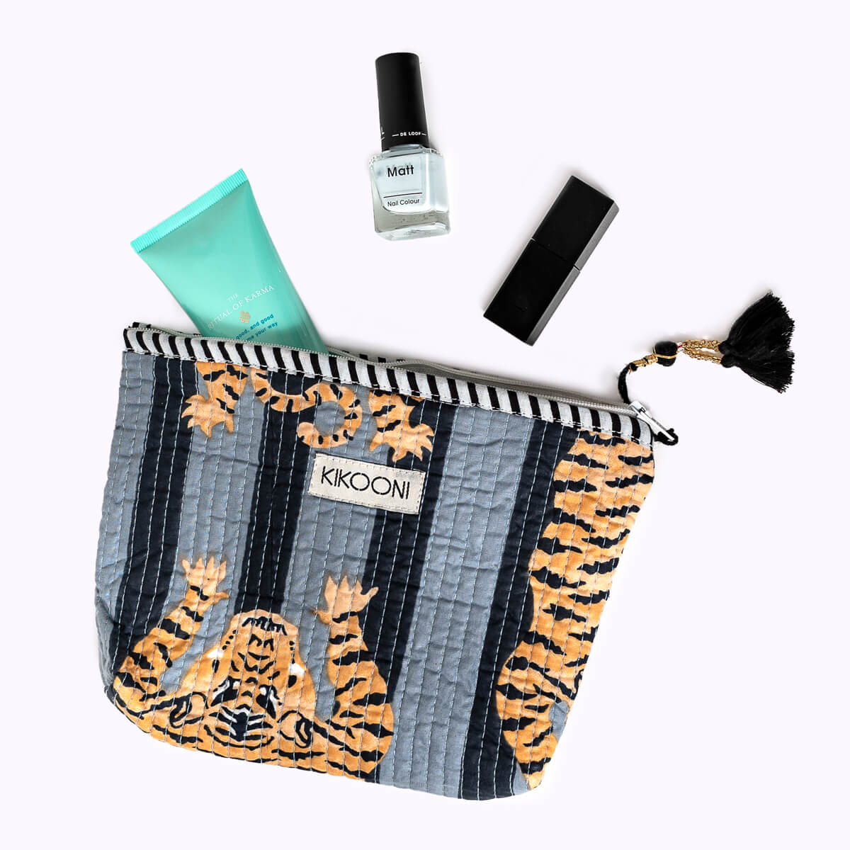 KIKOONI Handgemachte Mini Tasche "Poppy Tiger Black"