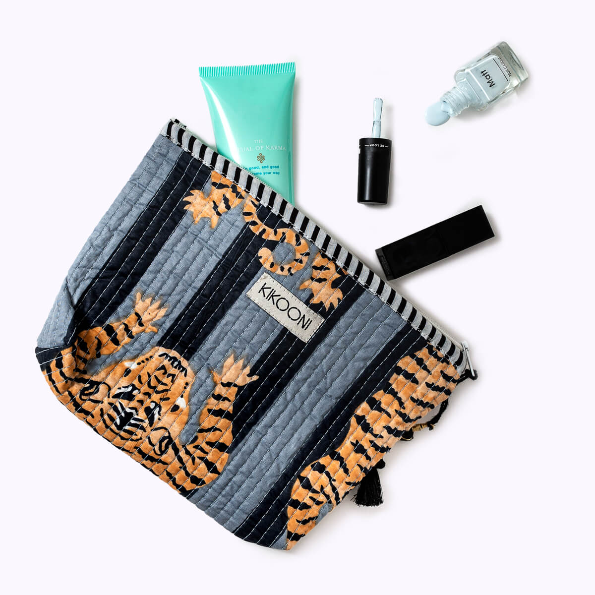 KIKOONI Handgemachte Mini Tasche "Poppy Tiger Black"