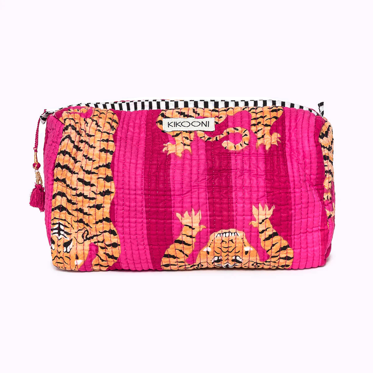 KIKOONI Handgemachte Kosmetiktasche "Poppy Tiger Pink"