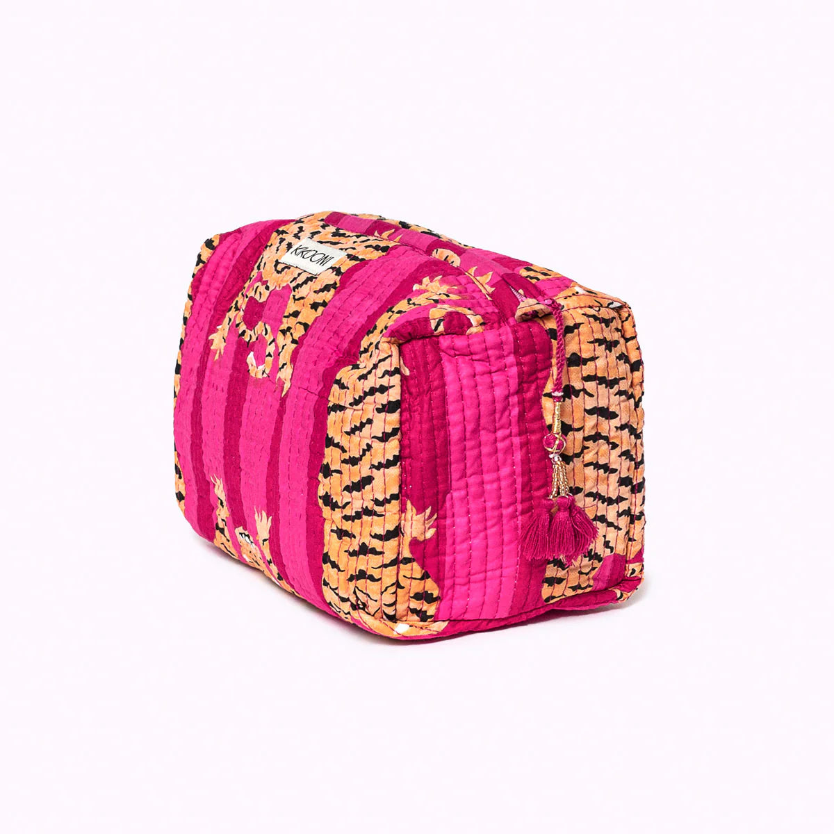 KIKOONI Handgemachte Kosmetiktasche "Poppy Tiger Pink"
