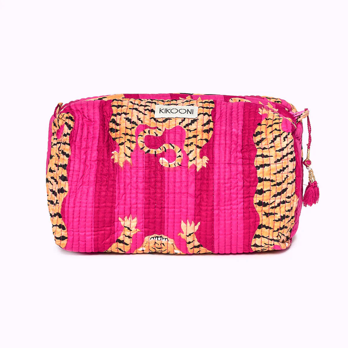 KIKOONI Handgemachte Kosmetiktasche "Poppy Tiger Pink"