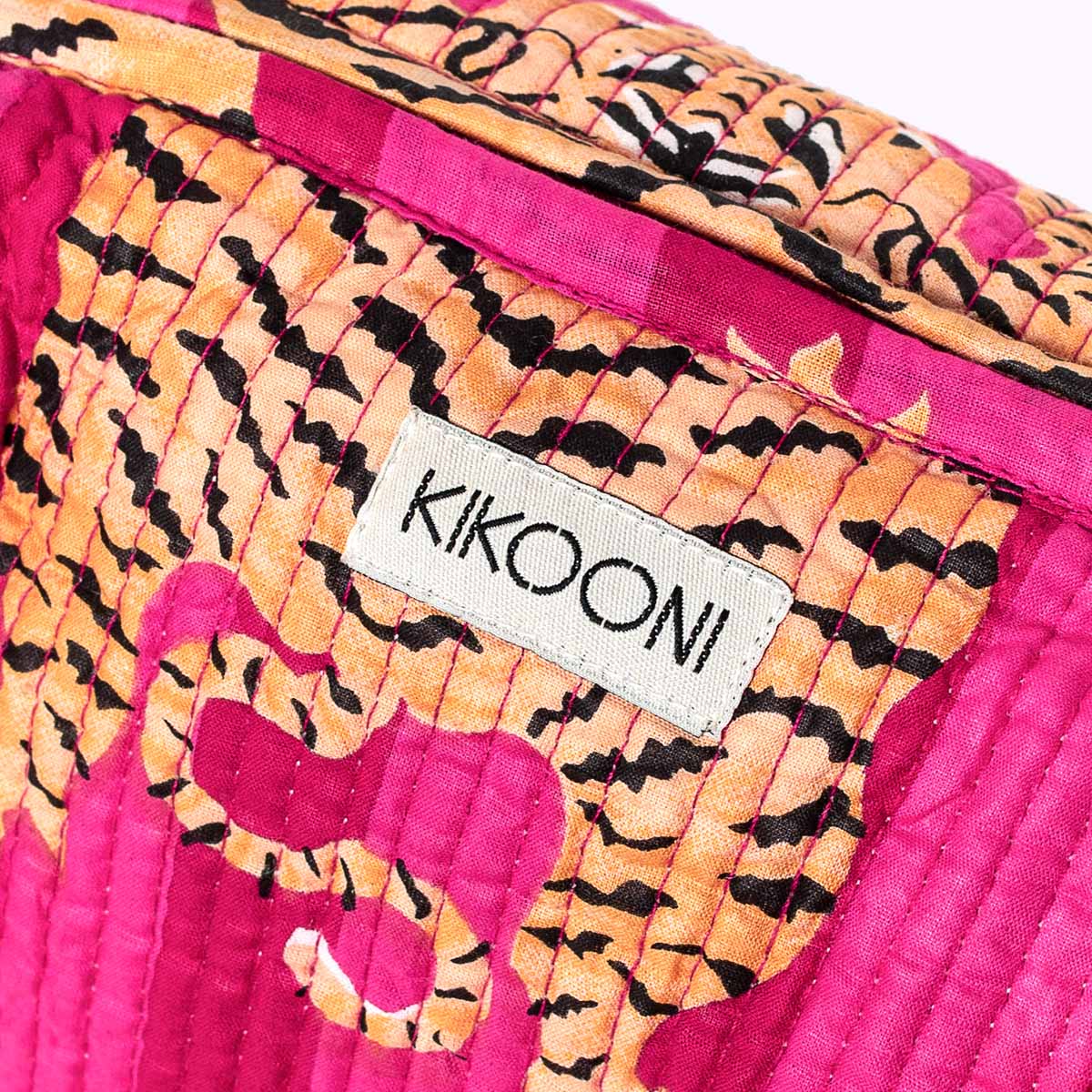 KIKOONI Handgemachte Kosmetiktasche "Poppy Tiger Pink"