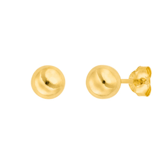 LEAF Ohrstecker Kugel Medium Gelbgold