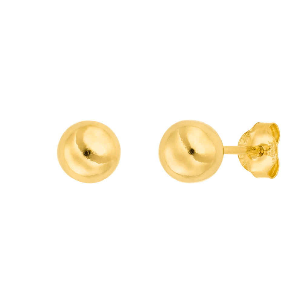 LEAF Ohrstecker Kugel Medium Gelbgold