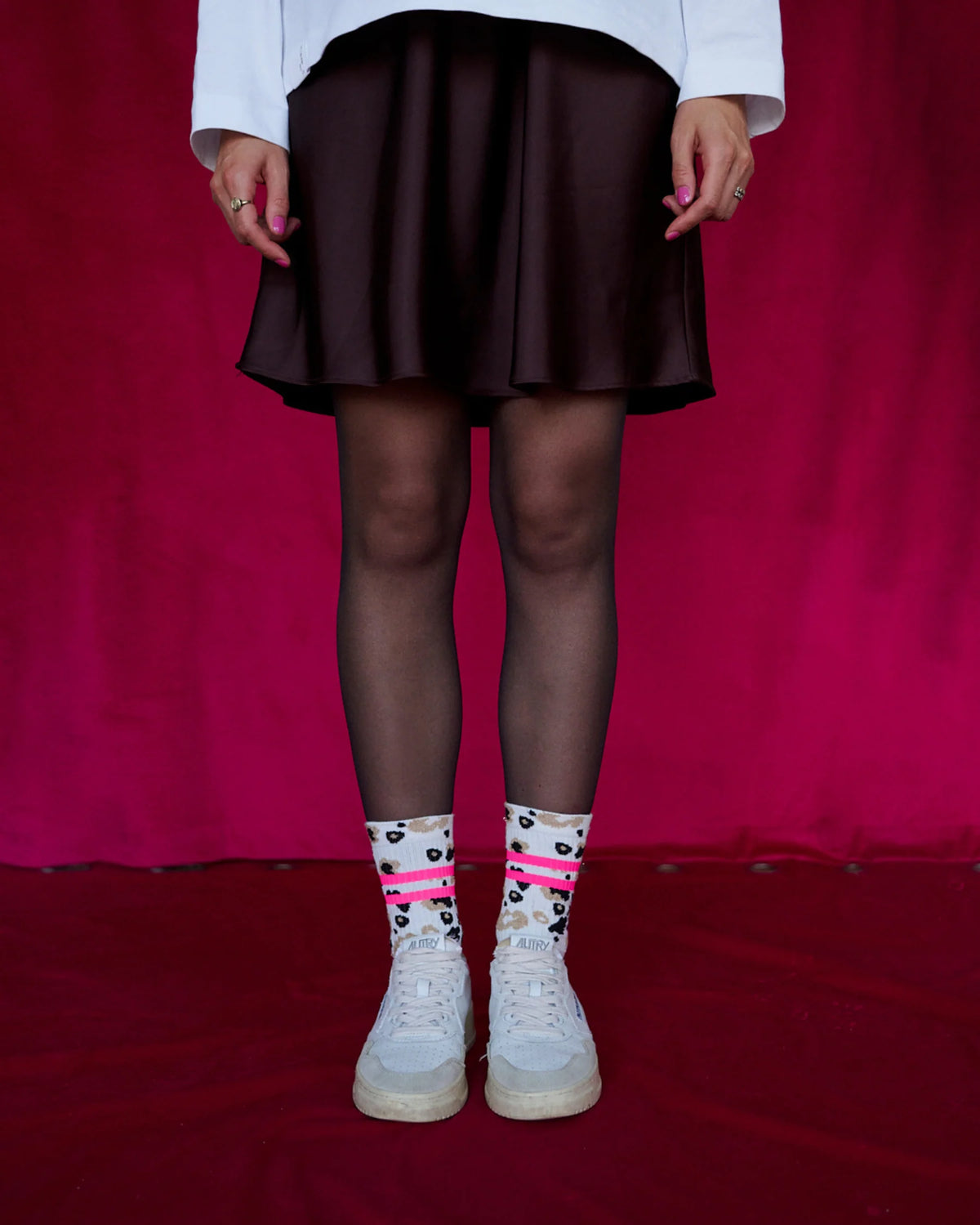 OOLEY Socken Leo Allover Neon Pink