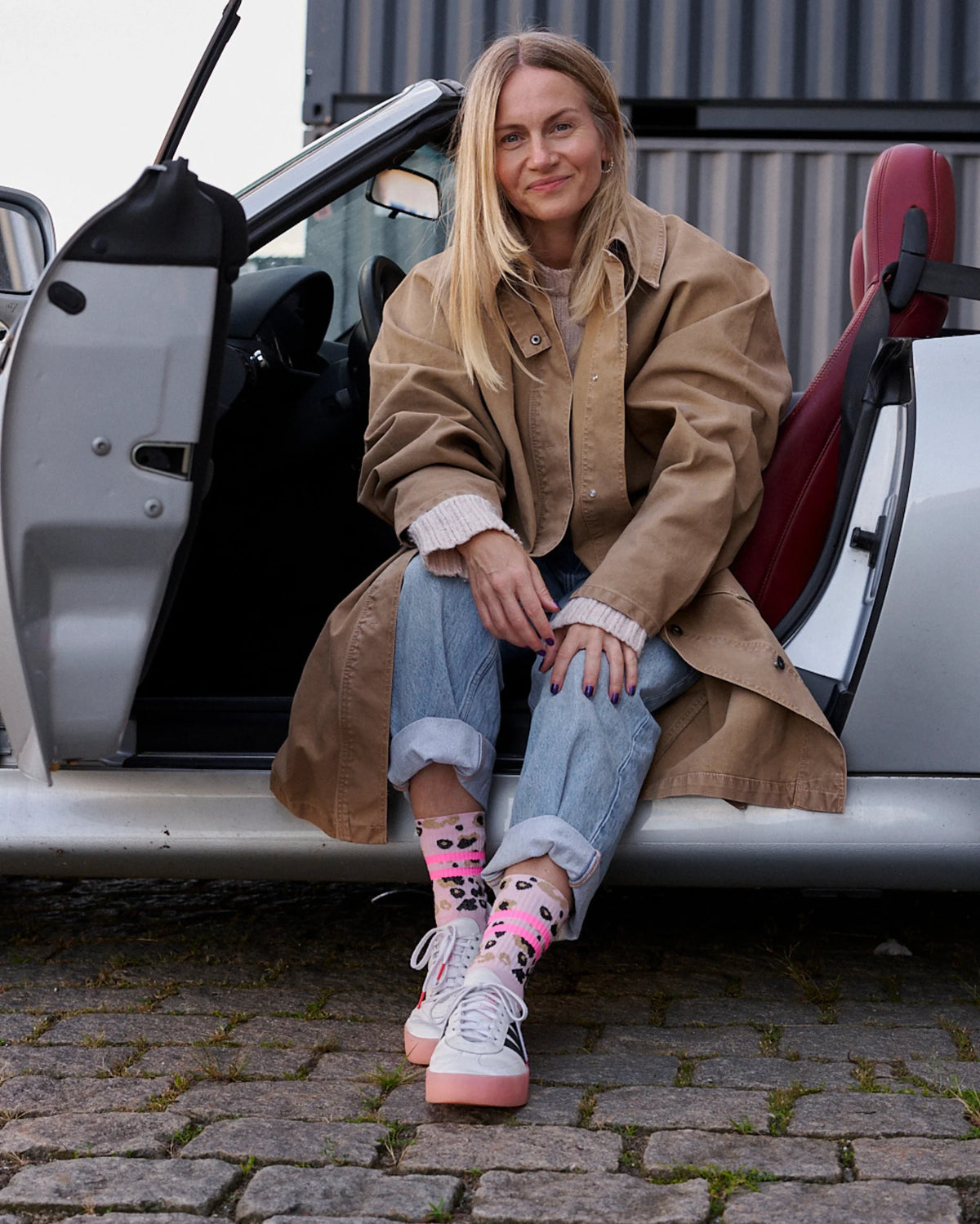 OOLEY Socken Leo Allover Neon Rose
