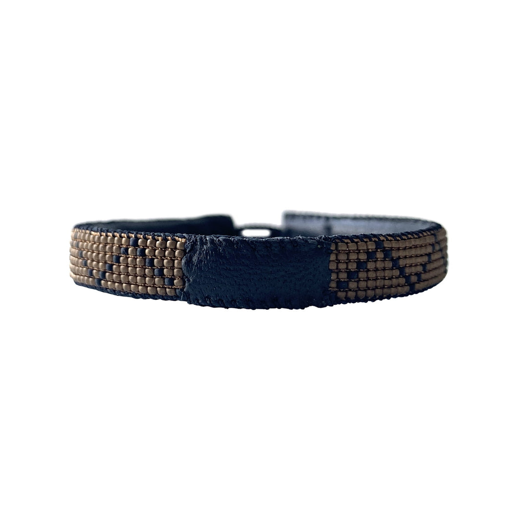 IBU Jewels Men Armband Zigzag Bronze/ Black MD07