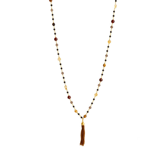 IBU Jewels Halskette Luna Tiger Eye Mix ND02