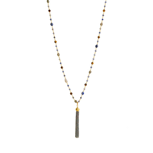 IBU Jewels Halskette Luna Green Labradorite Mix ND04