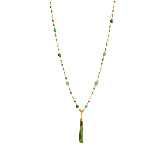 IBU Jewels Halskette Luna Green Jade Mix ND03