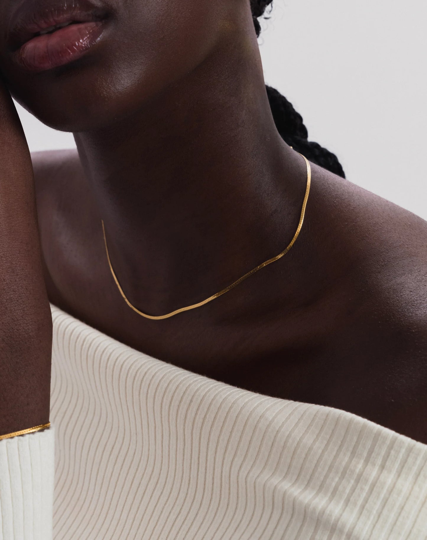 SYSTER P Halskette Herringbone Gold