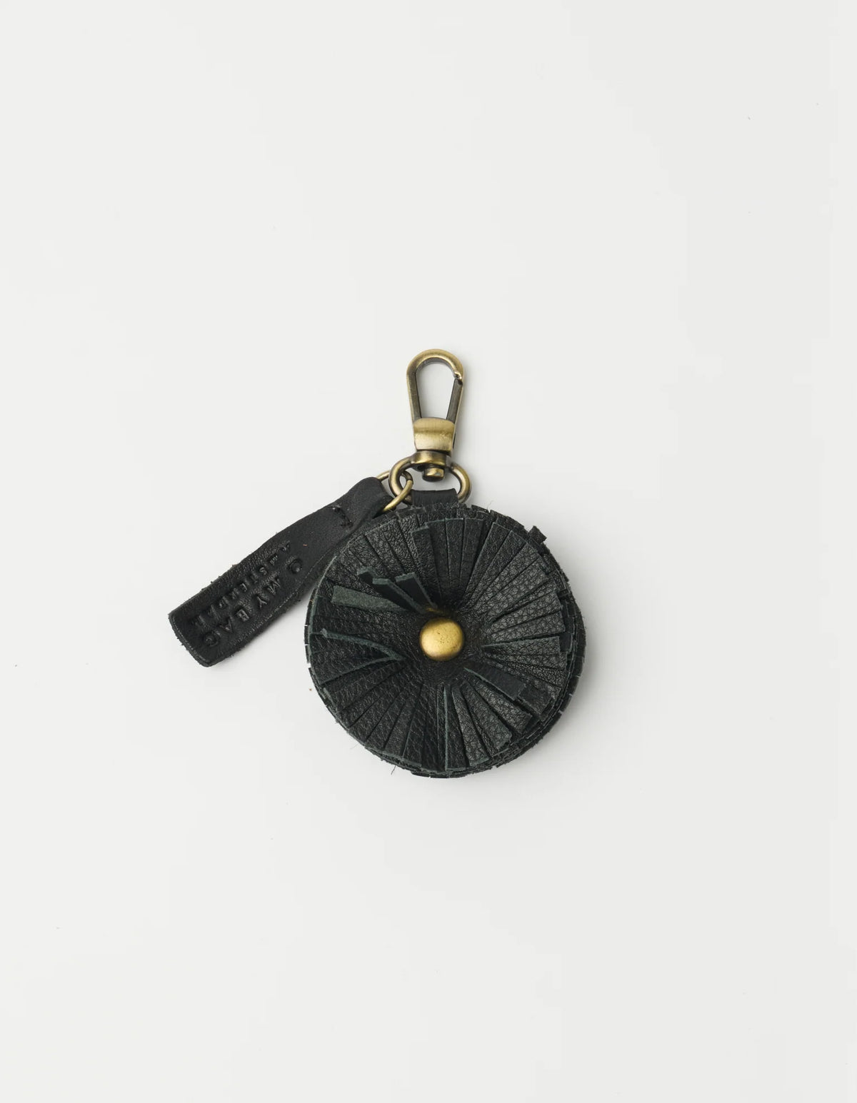 O MY BAG Bag Charm Pom Pom - Black Soft Grain