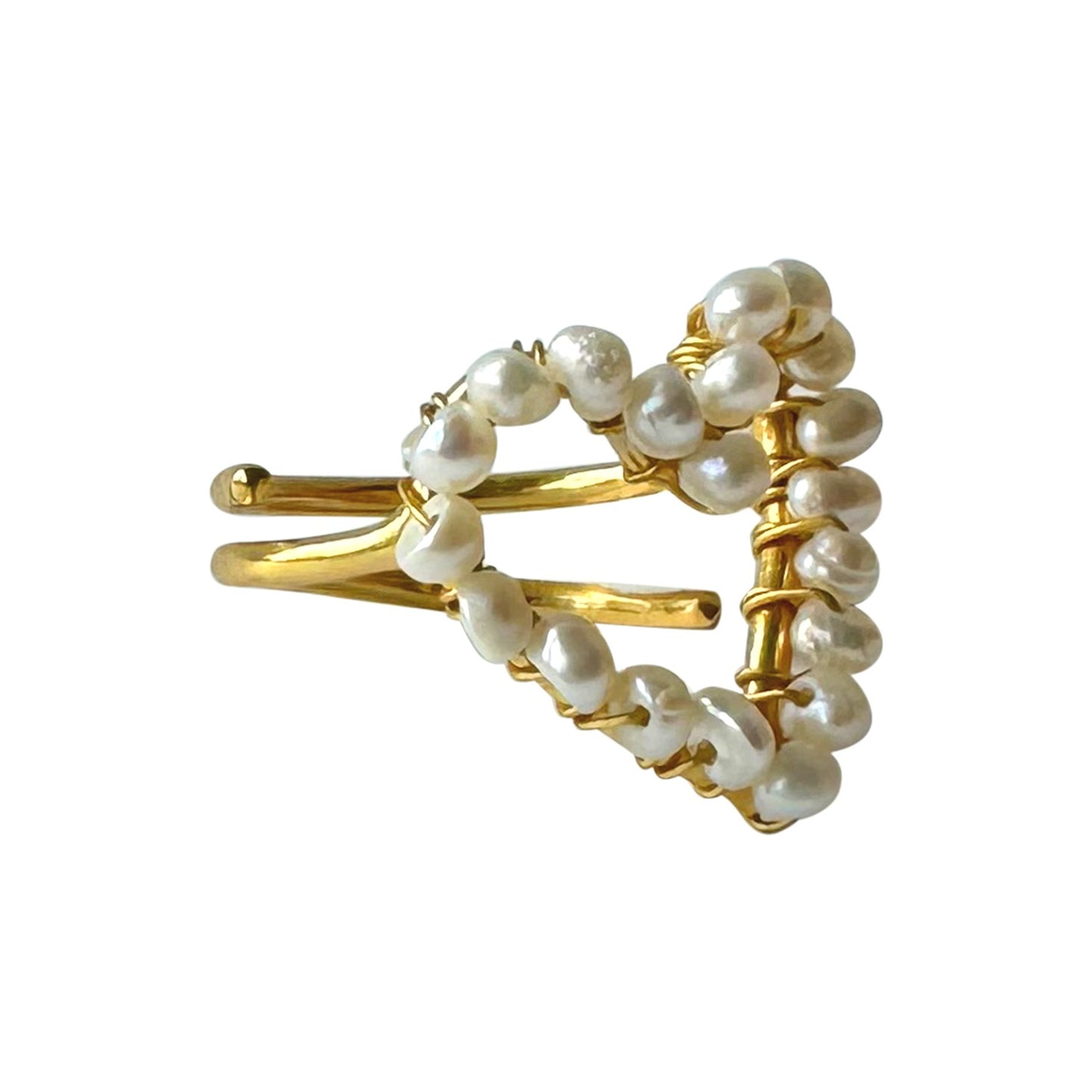 IBU Jewels Ring Heart Pearls RCP
