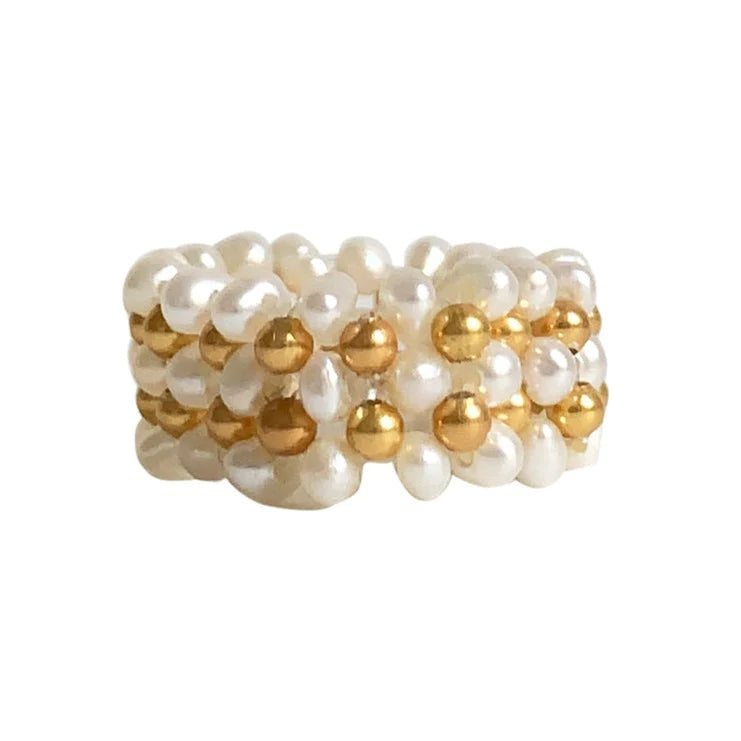 IBU Jewels Ring Lace Stone Pearl RFF05