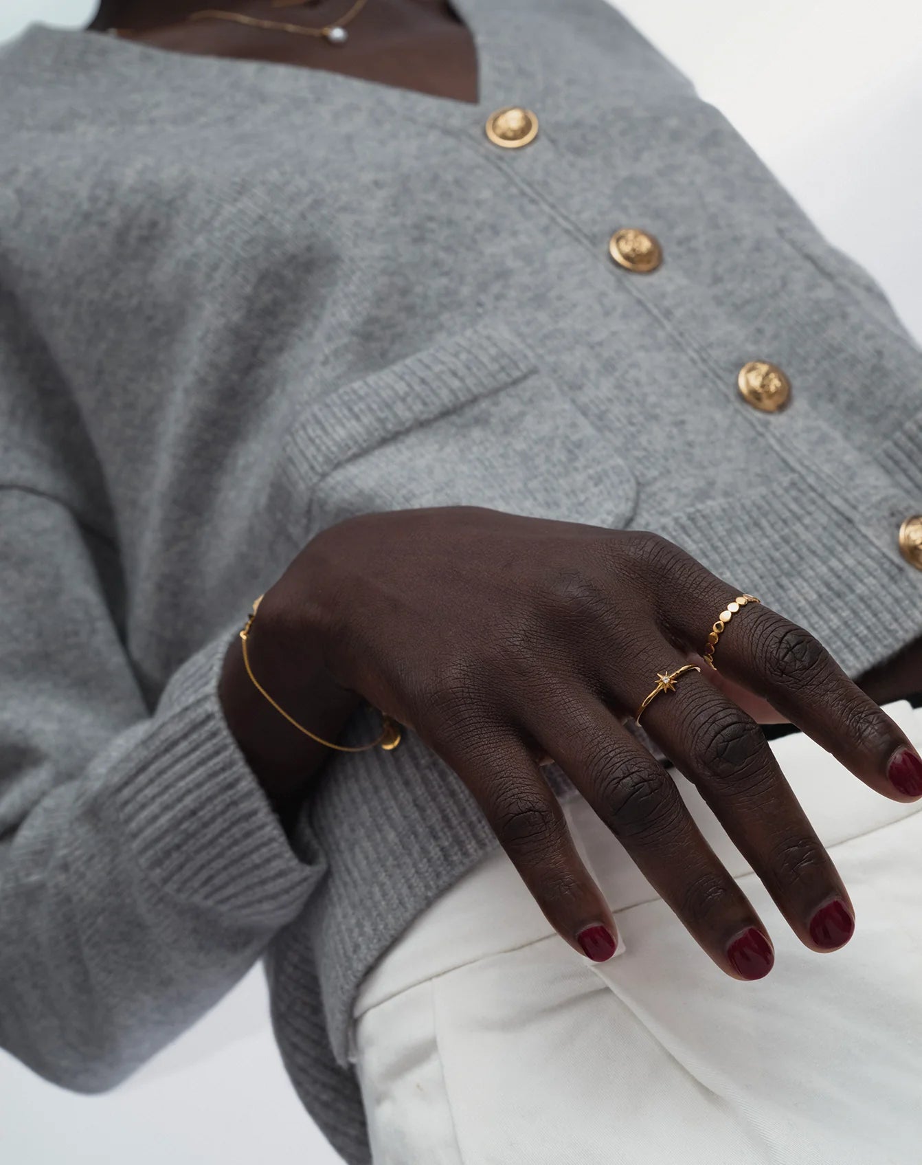 SYSTER P Beaches Flat Dots Ring Gold