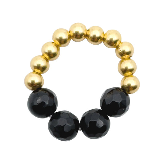 IBU JEWELS Ring Bo Onyx Matt RO14-M