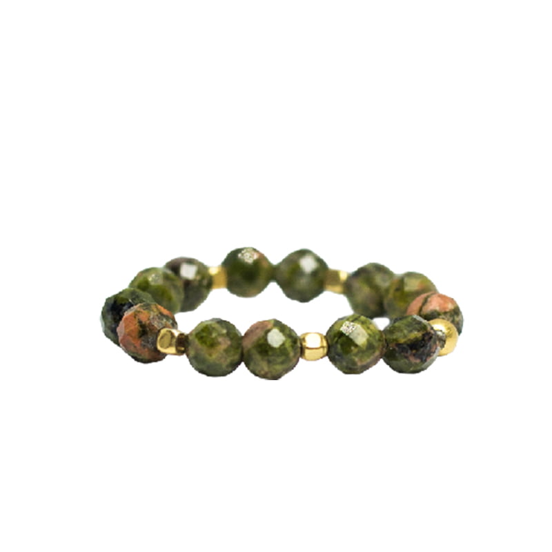 IBU JEWELS Ring Stone Dot Unakite RS12
