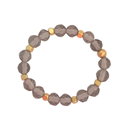IBU JEWELS Ring Stone Dot Rauchquartz RS15